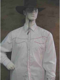 Chemise western blanche (rouge)
